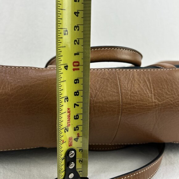 FOSSIL KENDALL SATCHEL Black Canvas Purse Brown Leather Trim Extra Strap - Picture 9 of 11